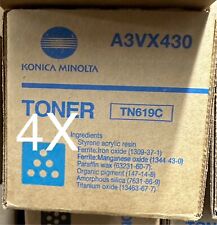Lot Of 8 OEM Konica Minolta 4X TN619C A3VX430 4X TN619K Toner Cartridge C1060 picture