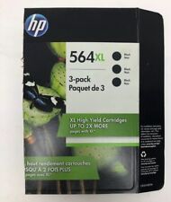 3 Pack Genuine HP 564 XL Black Ink CN684WN#140 picture