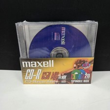 Maxell CD-R 650MB 74 Min Color Recordable 20 Pack Spindle Box Vintage Sealed New picture