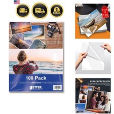 Self-Adhesive Photo Paper Glossy 8.5 x 11 Inch 100 Sheets for Inkjet Laser picture