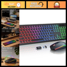 RGB Backlit Wireless Keyboard & Mouse Combo, Rechargeable, Ergonomic Design picture