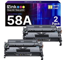 E Z Ink Compatible HP 58A Toner Cartridge Black 2 Pack with Chip 3000 Pages picture