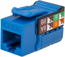 CAT6 RJ45 Keystone Jack, V-Max Series - Blue Color - (50 Pack) picture