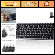 Ultra-Slim 75% Wireless Keyboard, Bluetooth 5.2 & USB, Lightweight Portable, Sil picture