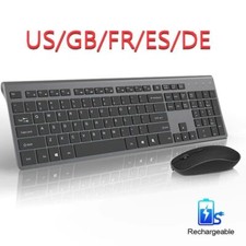 Rechargeable Keyboard Wireless Silent USB Arabic German English French Spanish picture