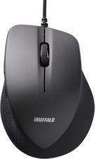 BUFFALO wired BlueLED mouse silent 5 button Black BSMBU19BK From Japan picture