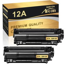 2PK Q2612A 12A Toner Cartridge Fits HP Laserjet 3015 3020 3030 3050 3052 3055 picture