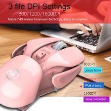 ORZERHOME 2.4Ghz Adjustable Wireless Mouse Rechargeable USB Computer Pink Mouse picture