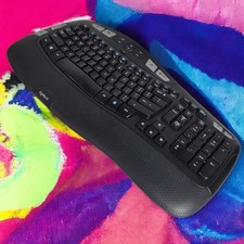 Logitech K350 920-001996 Comfort Wave Wireless Keyboard Black TESTED NO RECIEVER picture