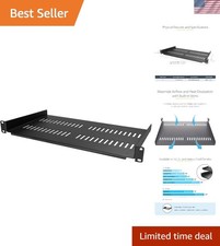 Versatile 1U Rack Shelf with Vented Design - Fits 19