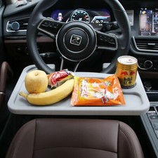Steering Wheel Card Table, Universal for Any Auto, White, Black, Car Mount picture