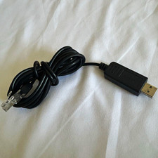 USB-A Male to RJ-11 Male Cable, Black Round Cable, 1:1,  10ft picture