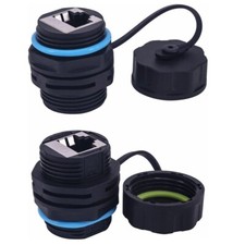 2x Waterproof CAT6 RJ45 Panel Mount Coupler Bulkhead Ethernet LAN Connector C101 picture