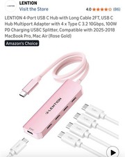 Lention Rose Gold 4-port USB C Hub 3.0 picture