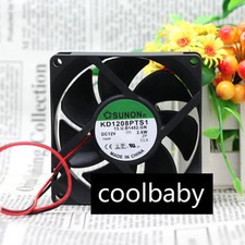 2pcs  2Wire Cooling fan 8cm 8025 80x80x25mm 8cm 37CFM  KD1208PTS1 12V 2.6W picture