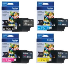 GENUINE Brother LC75 Ink Cartridge 4 Pack for MFC-430W MFC-J825DW MFC-J835W  picture