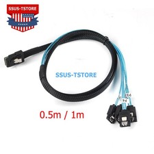 Lot 1-10x Mini SAS SFF-8087 to 4 SATA Multi-Lane Forward Breakout Splitter Cable picture