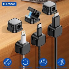 Magnetic Cable Clips 6PCS Adhesive Cord Organizer for Desk Nightstand Wall picture