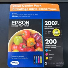 Genuine Epson 200XL 200 Ink Combo Pack Black Color T200XL-BCS-SV Expired Sealed picture