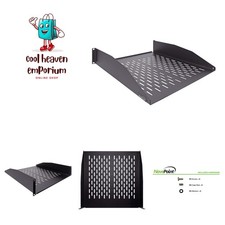 2U 19-Inch Vented Rack Mount Shelf - 18-Inch Deep Server Cabinet for Organizing picture