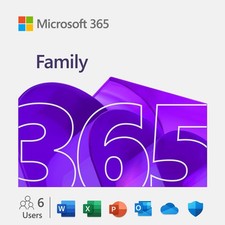 Microsoft 365 Family 1-Year Subscription for PC/Mac, 6-User, Key Code picture