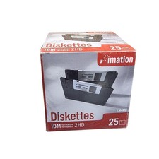 Imation 3.5in 2HD 1.44MB IBM Formatted Diskettes 25 Pack New Sealed USA picture