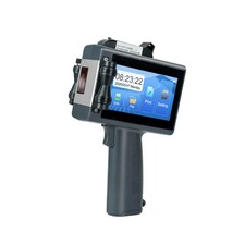 Handheld inkjet printer prints expiration date, batch number, date, brand logo picture