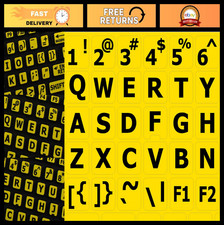 Large Lettering Keyboard Stickers - Yellow Upper Case for Desktop, Laptop, Noteb picture