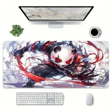 Extra-Large Gaming Mouse Pad with Cool Panda Design, Non-Slip Rubber Base, Pre picture