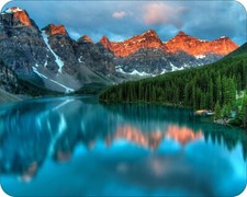 Rocky Mountain Water Reflection Photo Art Designs Novelty Mouse Pad picture