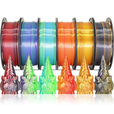 6 Spools Bicolor Silk PLA Filament Bundle 1.75mm for 3D Printing Multi-Color picture