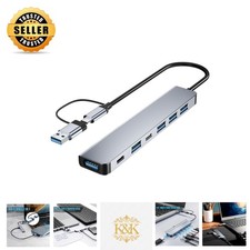 Elegant 7-in-1 USB C Hub with 5Gbps Speed for Mac & PC - Fast Charging Solution picture