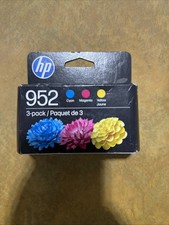 HP 952 Cyan Magenta Yellow Ink Cartridges 3-Pack N9K27AN Exp Mar 2028 picture