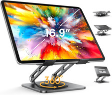 Adjustable Tablet Stand, 360 Rotating Ipad Stand with Heavy-Duty Base picture
