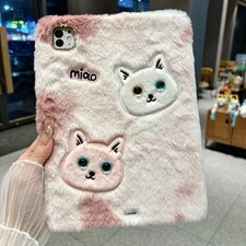 Plush Fur Cute Cartoon Soft Case Cover For iPad 5/6/7/8/9/10/11th Gen Pro 11