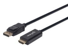 Manhattan DisplayPort 1.2 to HDMI Cable, 4K@60Hz, 1.8m, Male to Male, DP With La picture