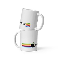 Vintage Retro Apple Logo Ceramic Coffee Mug – 11oz picture