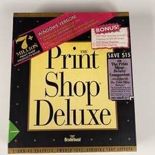 Vintage Broderbund Print Shop Deluxe Windows PC Software Floppy Disk picture
