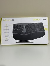 DELUX GM901D Wireless Split Ergonomic Keyboard 2.4G USB Bluetooth w/ Palm Rest picture