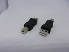 2 x Pack Lot USB Type A Male to B Male Printer Port Cable Converter Adapter Plug picture