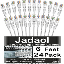 [UL Listed Cat6A Patch Cables 6FT (24Pack) 10Gbps 550Mhz White picture