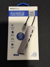 Vivitar Type C 6 In 1 USB Aluminum Hub SD/Micro SD Card Reader 4K 3 USB Ports picture