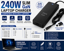 240W Slim GaN Charger for Dell Precision Alienware G15 G16 x17 7.4mm Tip picture