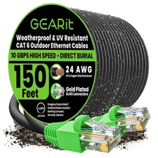 Cat6 Ethernet Cable 150ft Outdoor Direct Burial 24AWG Waterproof UVResistant picture