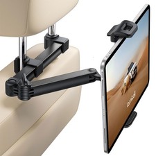 Lamicall Car Headrest Tablet Holder, Foldable Clip, Lockable Black picture