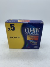 SEALED Sony CD-RW 650 MB Rewritable Discs 5 Pack ~  picture