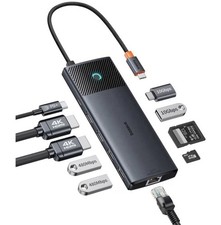Baseus Metal Gleam II 10-in-1 USB-C Hub Adapter Dual HDMI USB-A SD/TF PD picture