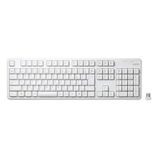 ELECOM USB-A Keyboard with Wireless Receiver Membrane Full Keyboard White picture