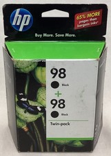 HP 98 Black Twin Pack Ink Cartridges C9514FN 420 Pages New Sealed in Box picture