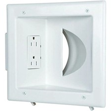 Recessed Media Plate, 8.5x9x14.25 in, White, ETL, w/ Hardware, 1-Gang by CE Tech picture